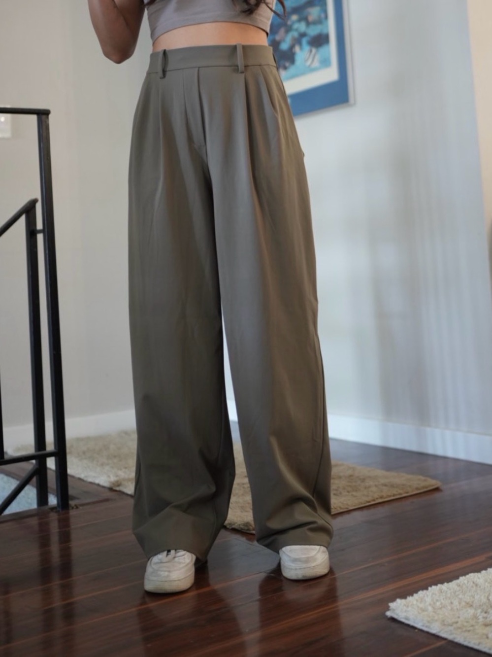lululemon athletica Wide-Leg Pleated Trousers in tan
